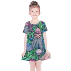 Mushroom Design Fairycore Forest Kids  Simple Cotton Dress by GardenOfOphir