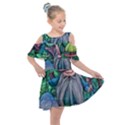 Mushroom Design Fairycore Forest Kids  Shoulder Cutout Chiffon Dress View1