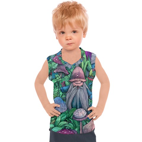 Mushroom Design Fairycore Forest Kids  Sport Tank Top by GardenOfOphir