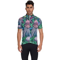 Mushroom Design Fairycore Forest Men s Short Sleeve Cycling Jersey