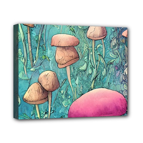 Natural Mushroom Design Fairycore Garden Canvas 10  X 8  (stretched) by GardenOfOphir