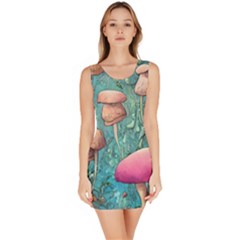 Natural Mushroom Design Fairycore Garden Bodycon Dress by GardenOfOphir