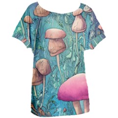 Natural Mushroom Design Fairycore Garden Women s Oversized Tee by GardenOfOphir