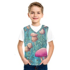 Natural Mushroom Design Fairycore Garden Kids  Basketball Tank Top by GardenOfOphir