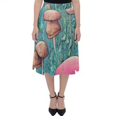 Natural Mushroom Design Fairycore Garden Classic Midi Skirt by GardenOfOphir