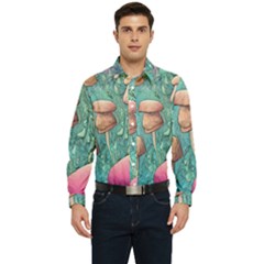 Natural Mushroom Design Fairycore Garden Men s Long Sleeve  Shirt by GardenOfOphir