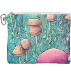 Natural Mushroom Design Fairycore Garden Canvas Cosmetic Bag (xxxl) by GardenOfOphir