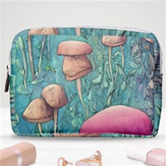 Natural Mushroom Design Fairycore Garden Make Up Pouch (medium) by GardenOfOphir