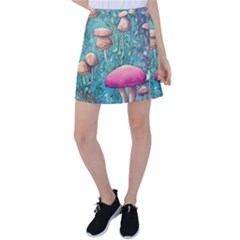 Natural Mushroom Design Fairycore Garden Tennis Skirt by GardenOfOphir