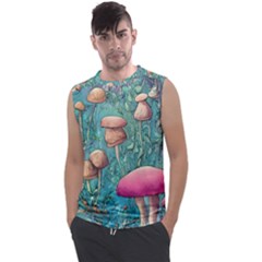 Natural Mushroom Design Fairycore Garden Men s Regular Tank Top by GardenOfOphir