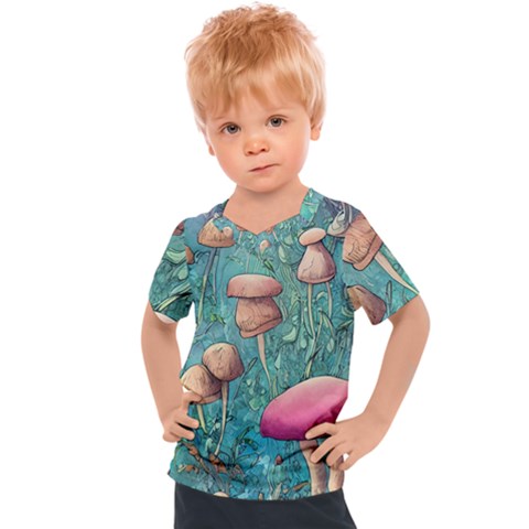 Natural Mushroom Design Fairycore Garden Kids  Sports Tee by GardenOfOphir