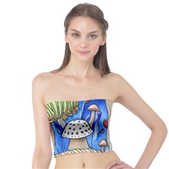 Vintage Mushroom Design Flowery Nature Tube Top by GardenOfOphir