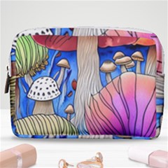 Vintage Mushroom Design Flowery Nature Make Up Pouch (medium) by GardenOfOphir