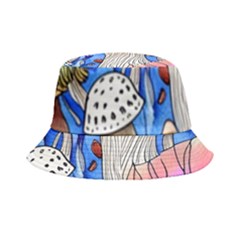 Vintage Mushroom Design Flowery Nature Bucket Hat by GardenOfOphir