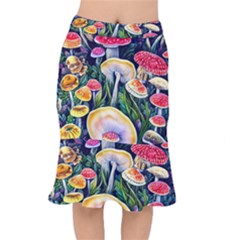 Woodsy Mushroom Design Foresty Short Mermaid Skirt by GardenOfOphir