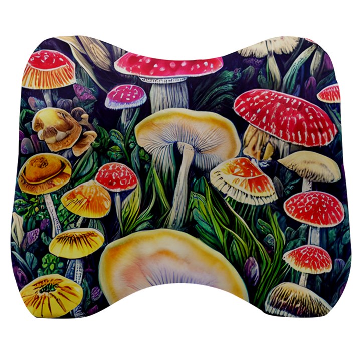 Woodsy Mushroom Design Foresty Velour Head Support Cushion