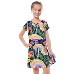 Woodsy Mushroom Design Foresty Kids  Cross Web Dress by GardenOfOphir