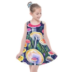 Woodsy Mushroom Design Foresty Kids  Summer Dress by GardenOfOphir