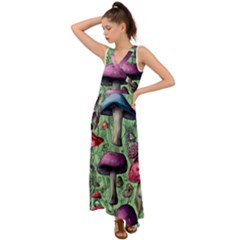 Nature s Delights V-neck Chiffon Maxi Dress by GardenOfOphir