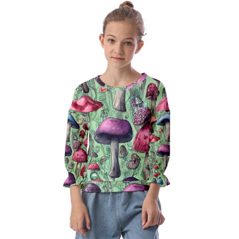 Nature s Delights Kids  Cuff Sleeve Top by GardenOfOphir