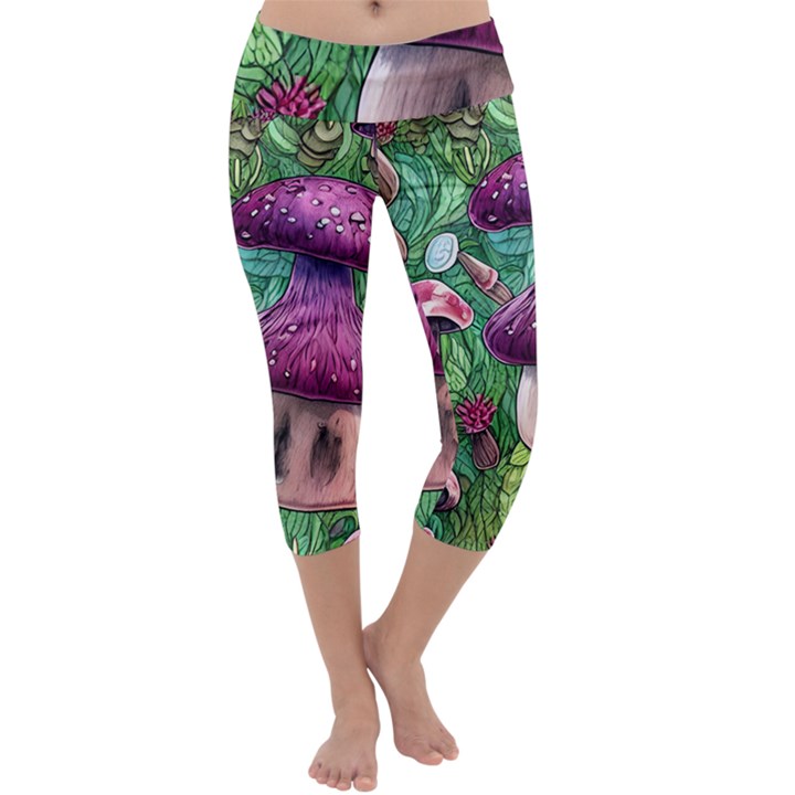 Foraging In The Forest Capri Yoga Leggings