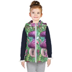 Foraging In The Forest Kids  Hooded Puffer Vest by GardenOfOphir