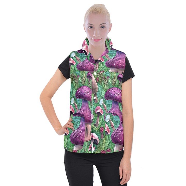 Foraging In The Forest Women s Button Up Vest