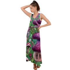 Foraging In The Forest V-neck Chiffon Maxi Dress by GardenOfOphir