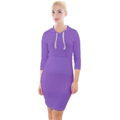 Iris Purple	 - 	quarter Sleeve Hood Bodycon Dress by ColorfulDresses