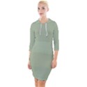 Laurel Green	 - 	Quarter Sleeve Hood Bodycon Dress View1