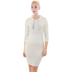 Cosmic Latte	 - 	quarter Sleeve Hood Bodycon Dress by ColorfulDresses