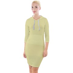 Yellow Iris	 - 	quarter Sleeve Hood Bodycon Dress by ColorfulDresses