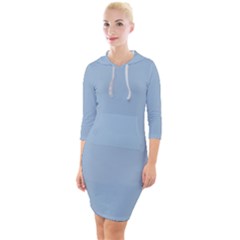 Cashmere Blue	 - 	quarter Sleeve Hood Bodycon Dress by ColorfulDresses