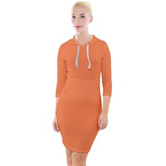 Orange Mango	 - 	quarter Sleeve Hood Bodycon Dress by ColorfulDresses