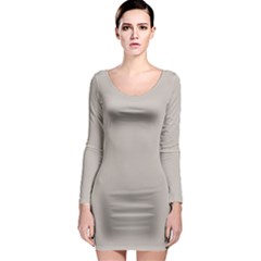 Pale Silver Grey	 - 	long Sleeve Bodycon Dress by ColorfulDresses