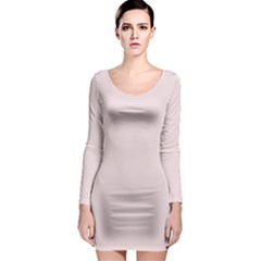 Rose  Quartz Pink	 - 	long Sleeve Bodycon Dress by ColorfulDresses