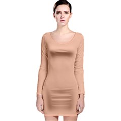 Peach Quartz	 - 	long Sleeve Bodycon Dress by ColorfulDresses