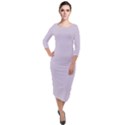 Languid Lavender Purple	 - 	Quarter Sleeve Midi Velour Bodycon Dress View1