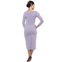 Languid Lavender Purple	 - 	Quarter Sleeve Midi Velour Bodycon Dress View2