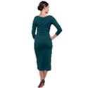 Warm Blackish Green	 - 	Quarter Sleeve Midi Velour Bodycon Dress View2