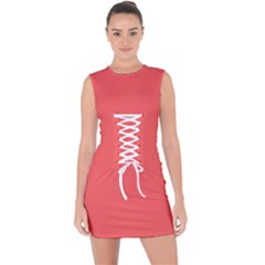 Bean Red	 - 	lace Up Front Bodycon Dress by ColorfulDresses