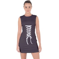 Black Cat	 - 	lace Up Front Bodycon Dress by ColorfulDresses