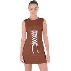 Fuzzy Wuzzy Brown	 - 	lace Up Front Bodycon Dress by ColorfulDresses