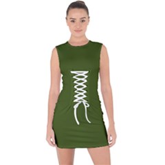 Juniper Green	 - 	lace Up Front Bodycon Dress by ColorfulDresses