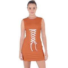 Halloween Orange	 - 	Lace Up Front Bodycon Dress