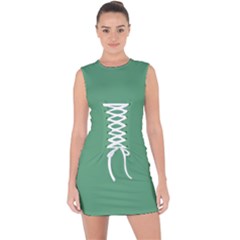 Shiny Shamrock Green	 - 	lace Up Front Bodycon Dress by ColorfulDresses