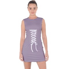 Dark Rose Quartz	 - 	lace Up Front Bodycon Dress by ColorfulDresses