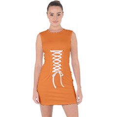 Tangerine Orange	 - 	lace Up Front Bodycon Dress by ColorfulDresses