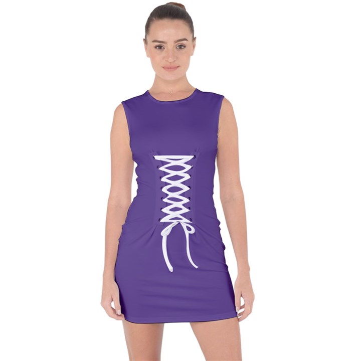 Ultra Violet Purple	 - 	Lace Up Front Bodycon Dress