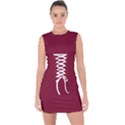 Rhubarb Red	 - 	Lace Up Front Bodycon Dress View1